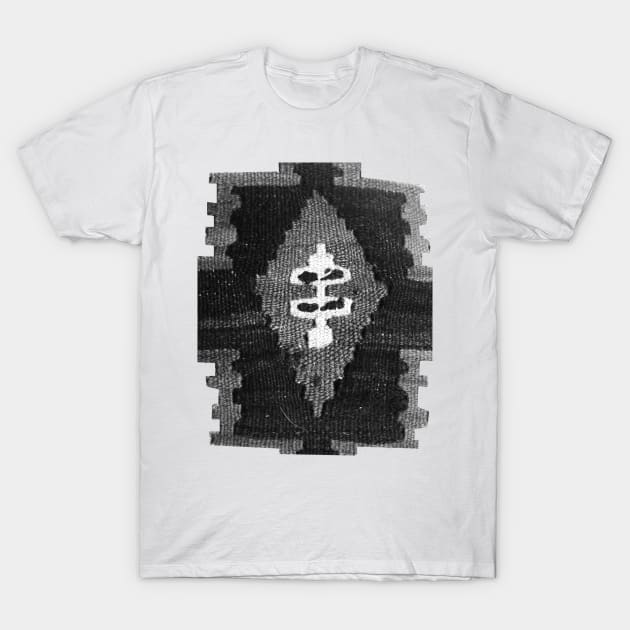 black and white rug pattern, abstract art, antique rug pattern, minimal art, modern art, carpet pattern, For custom orders please DM me. T-Shirt by Hadigheh-art